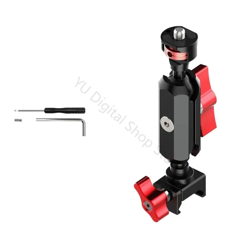 96BA Schiene Rutsche Klemme Adapter mit 17mm Kugelkopf 1/4 Zoll Schraube 360 ​​Grad Rotation für Fotografie Video Zubehör – Detail 10