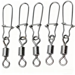 50pcs/box Stainless Steel Fishing Connector Pin Bearing Swivel Fishing Connector Rolling Swivel Lure Hook Accessories Tackle