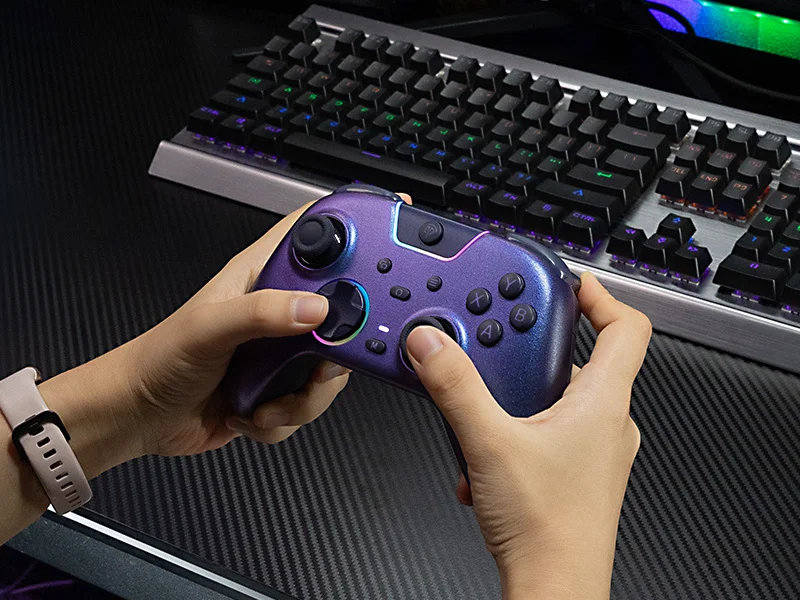 EasySMX Weiß-Schwarzer Gamepad X05 Pro Kabelloser PC-Gaming-Controller für PC Windows iOS Switch Android mit Ladestation – Detail 17