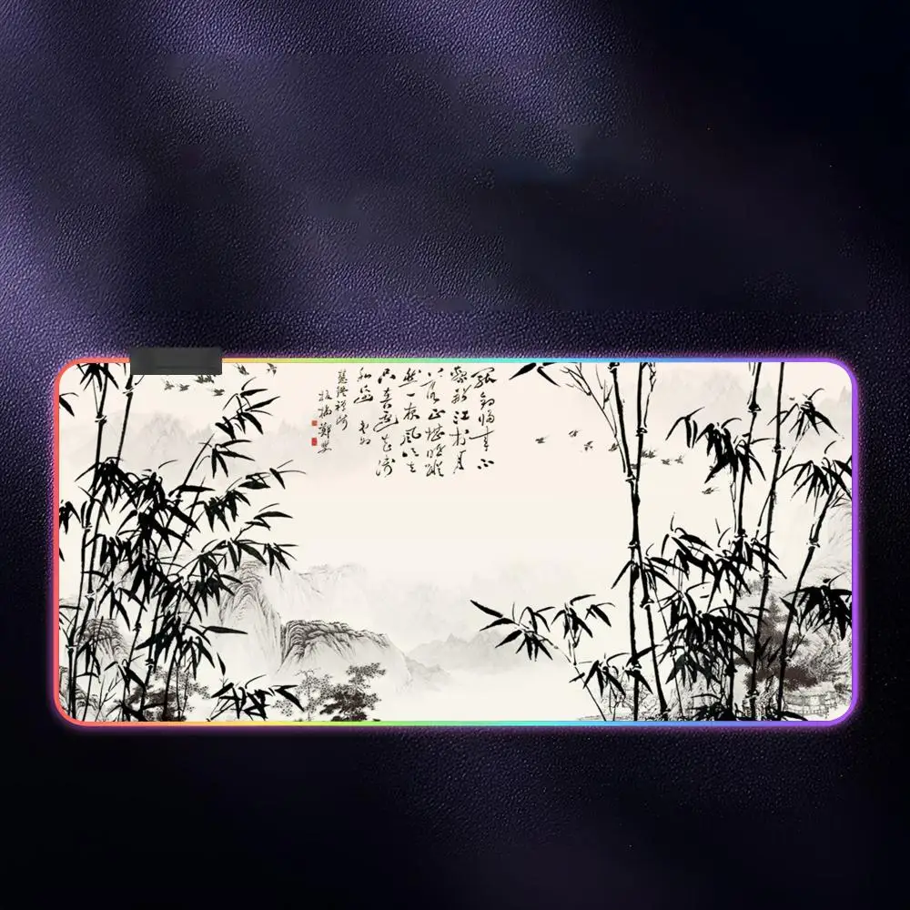 

Chinese Style Mouse Pad RGB Gaming Mousepad LED Large Games Mouse pads XXL Keyboard Pad Luminous Desk Mat Backlit