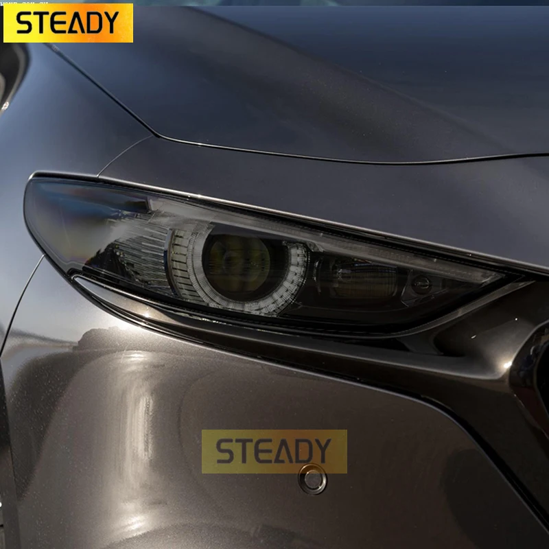 

2 Pcs Car Headlight Protective Film Front Light Tint Smoked Black TPU Sticker For Mazda 3 6 CX-3 CX-5 CX-9 Accessories