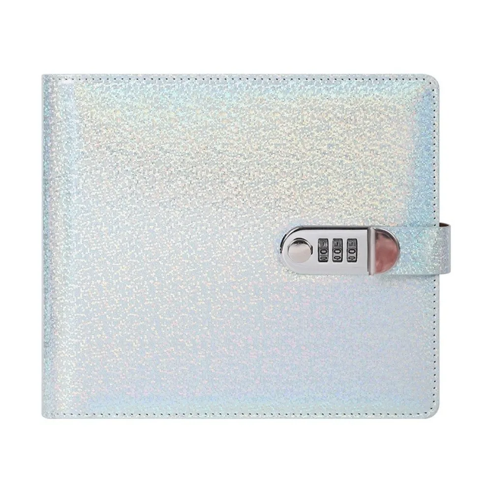 Password Lock Money Saving Binder Loose Leaf Glitter Cash Savings Notebook Large Capacity Banknote Collection Album