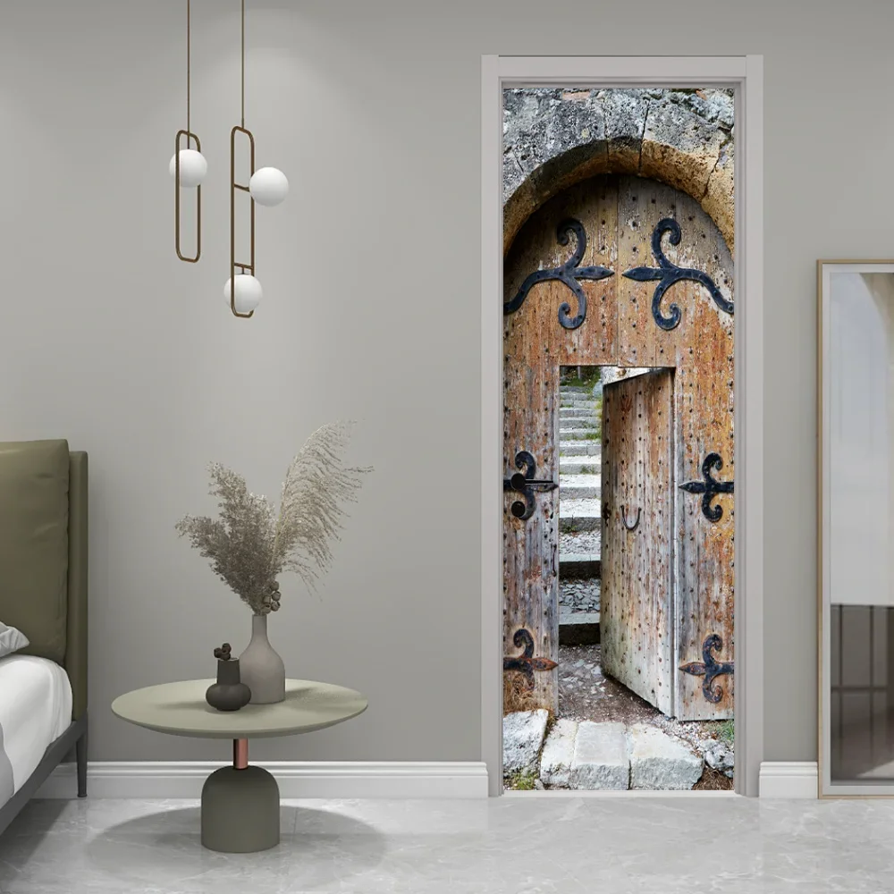 Removable Waterproof Bedroom Porch Imitation Amoxicillin Glass Door Wood Stickers