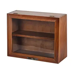 Gabinete de almacenamiento de escritorio de madera, estante multiusos con caja de exhibición de puerta, estante para artículos diversos, juguetes, figuras de acción, dormitorio, habitación de invitados