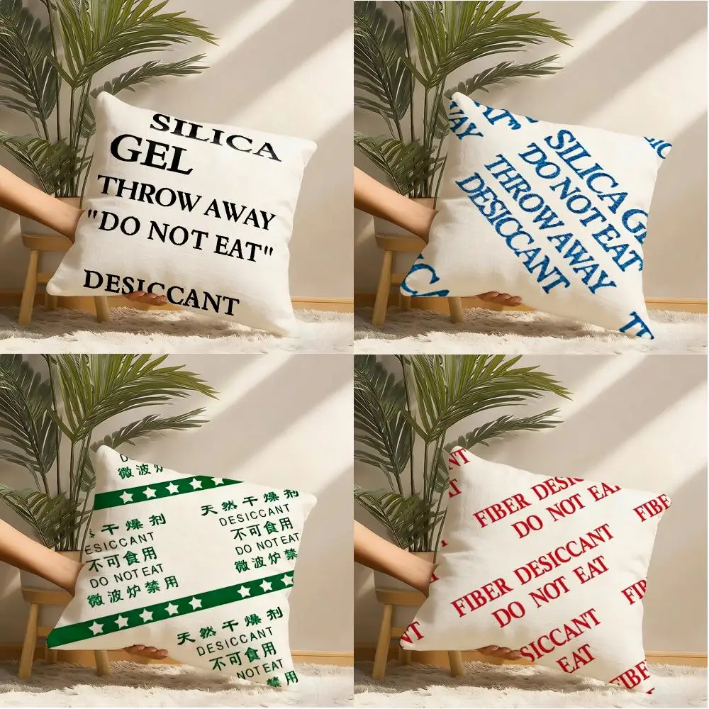 Desiccant Label Cushion Cover Natural Linen Organic Fabric Double-Sided Printing Sofa Home Decor Gift Pillow Cover