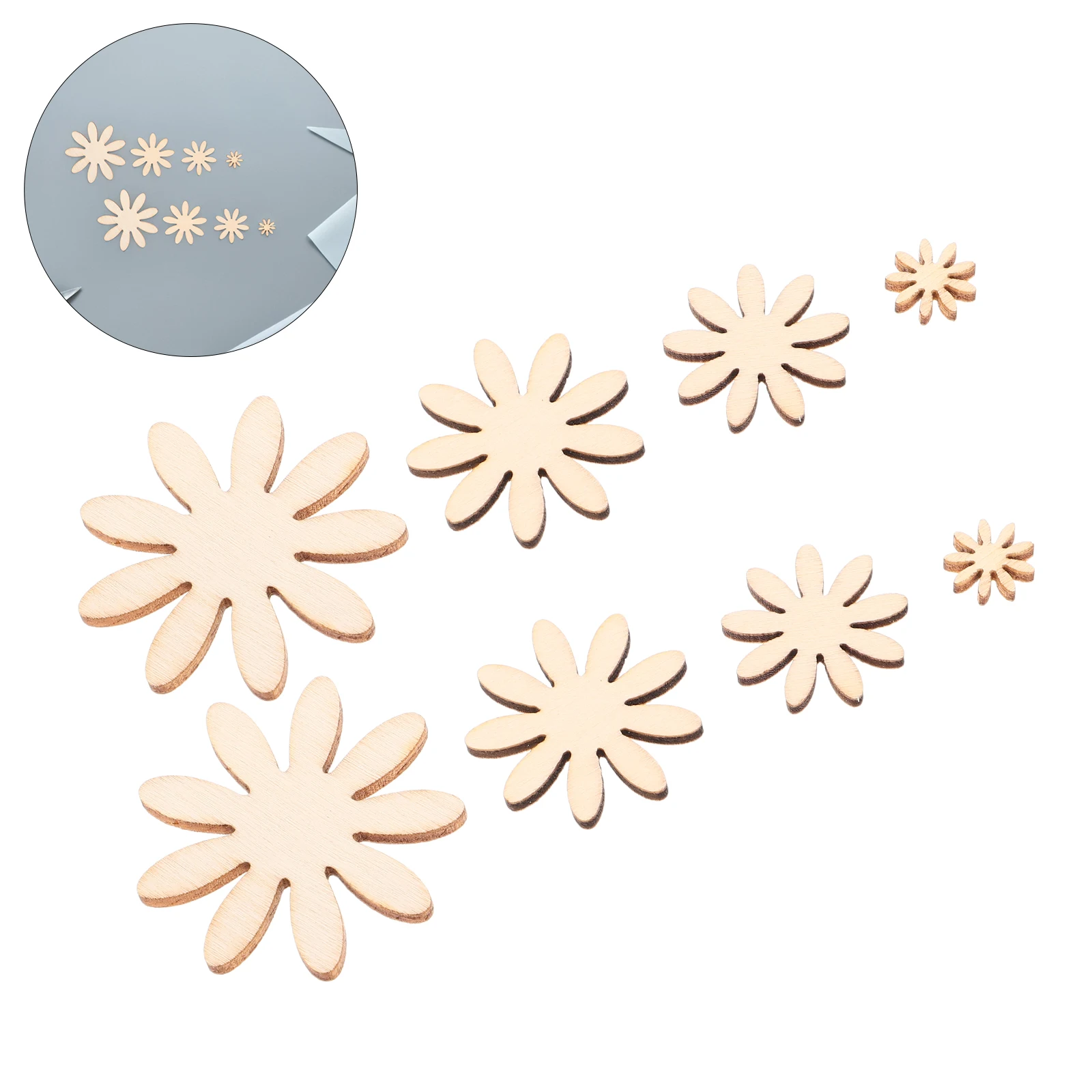 

Wooden Flowers Picture Crafts Birthday Party Favors Floral Cutouts Supplies for DIY