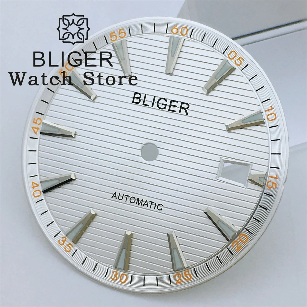 Bliger/ ไม่มีโลโก้/กำหนดโลโก้เองได้33.3มม. หน้าปัดนาฬิกา NH35สีดำสีขาวสีน้ำเงินสีเขียวหน้าปัดสีเขียวส่องสว่างเหมาะกับการเคลื่อนไหวของ NH36 NH35