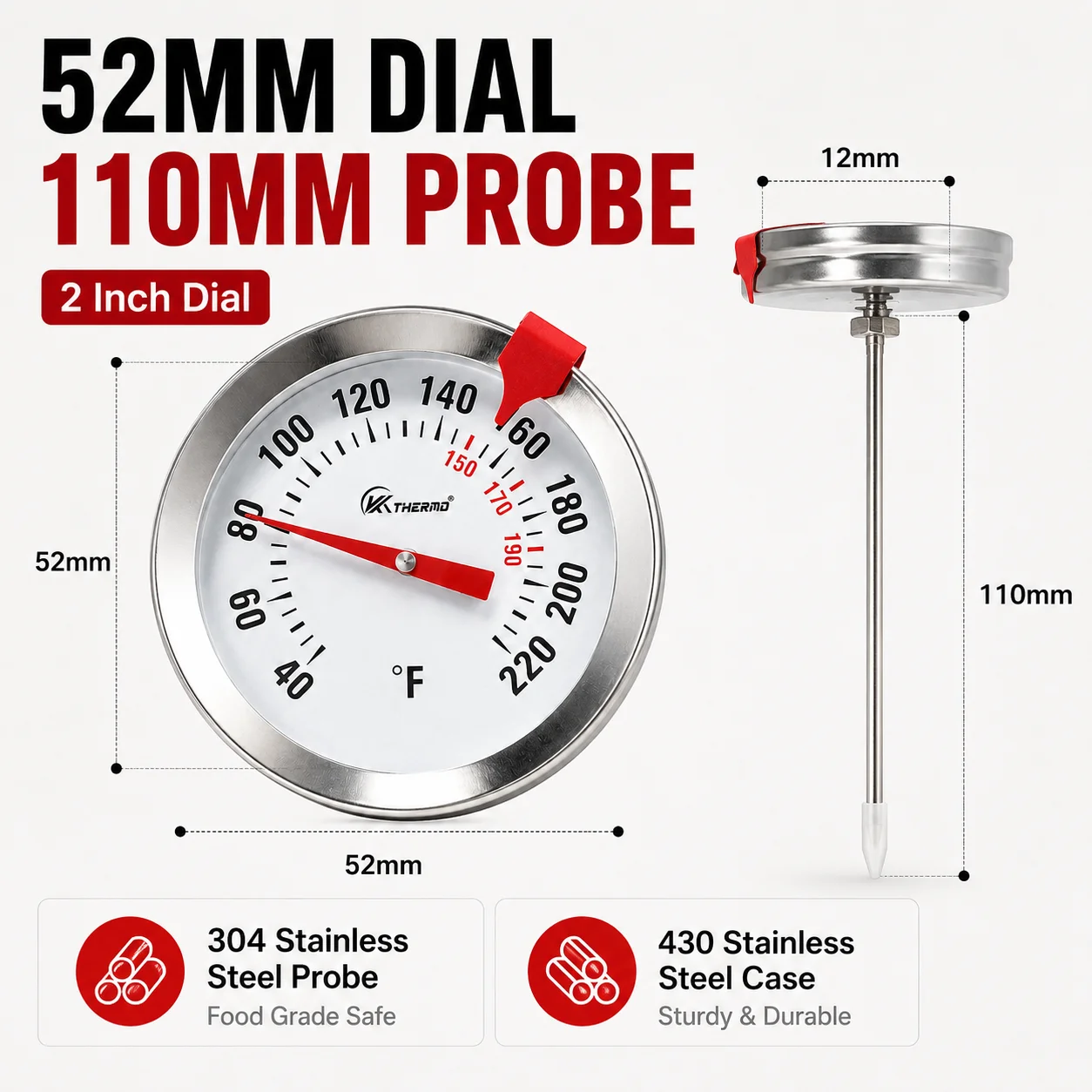 Termómetro para Carne de Acero - Oven Thermometer Analog reseña y precio