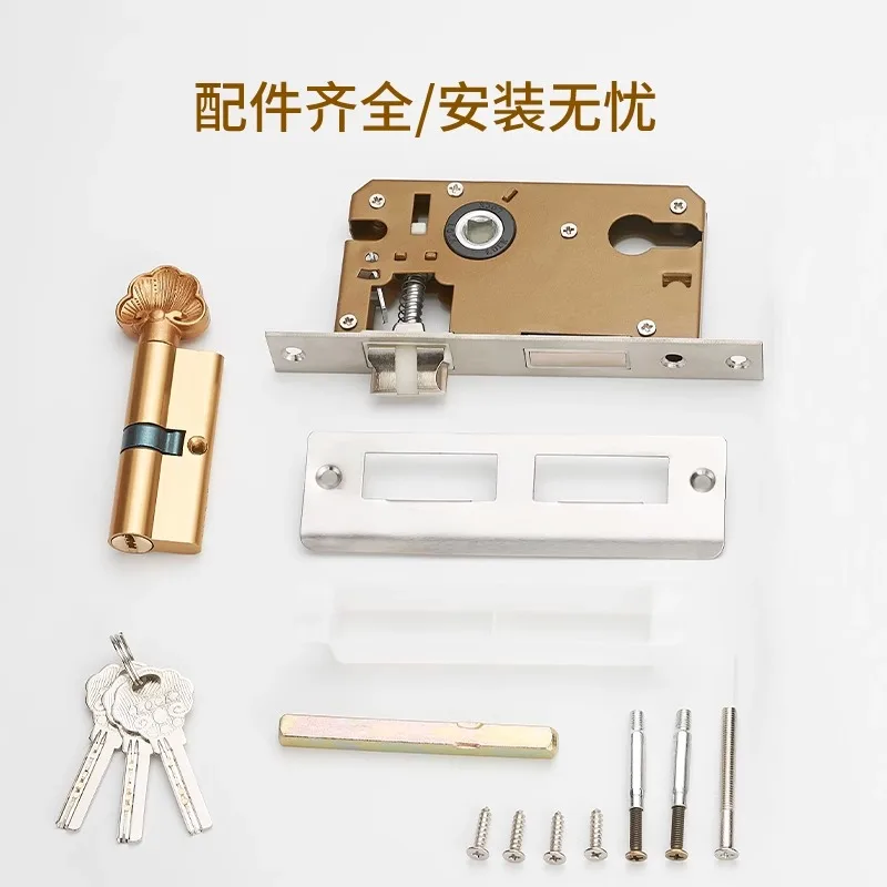 Stilles Holzschloss für den Innenbereich, Schlafzimmer, Haushalt, Universalzimmer, D-Ohr-Schloss aus Aluminiumlegierung, zum Herstellen oder Griffen des mechanischen Türschlosses