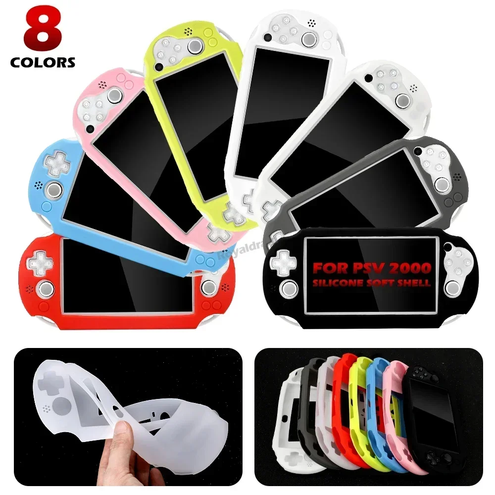 Multi COLORS TPU Silicone Soft Shell Protective Cover For PS Vita 2000 PSV 2000 Slim Gaming Console Protector Skin Case Accessor