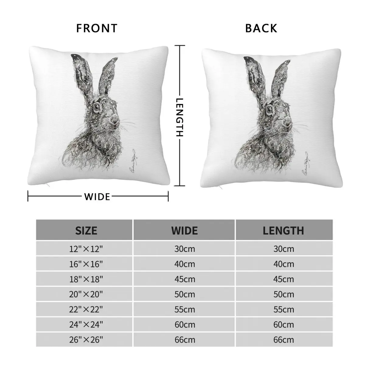 Proud As A Hare Wild Life Pillowcase Polyester Linen Velvet Printed Zip Decor Room Cushion Cover 18