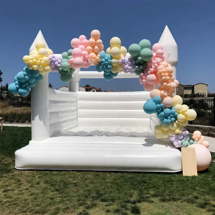 Commercial 13ft Inflatable Bouncer Jumping Bouncy Castle Jumper Pvc Big White Wedding Bounce House 10x10