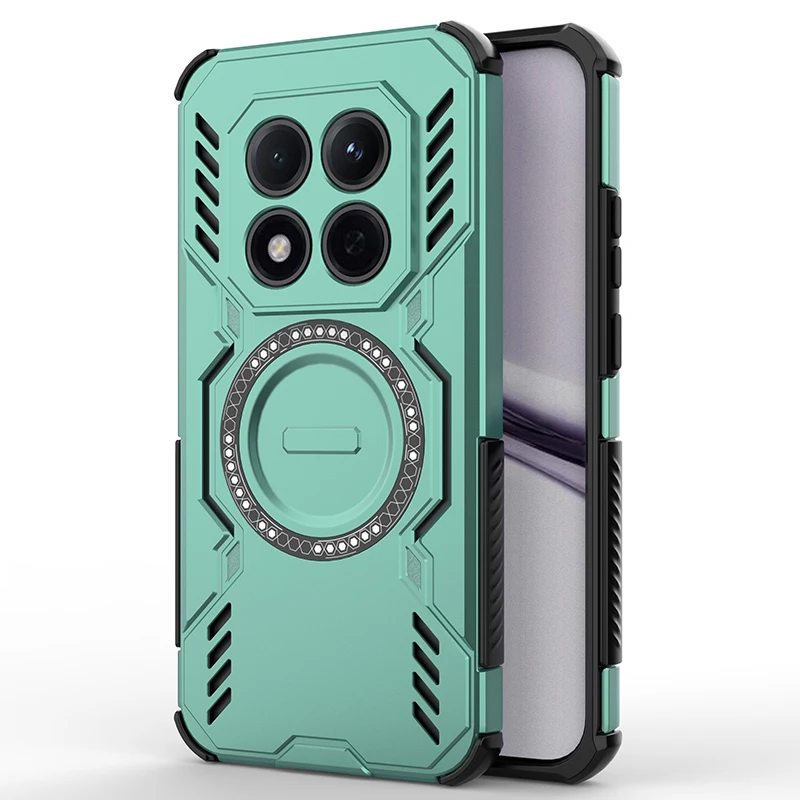 Stoßfeste Schutzhülle für Redmi Note 15 Pro Plus 15 Pro 4G 5G, magnetisch für MagSafe, kabellos, weicher Stoßfänger, harte Rückseite