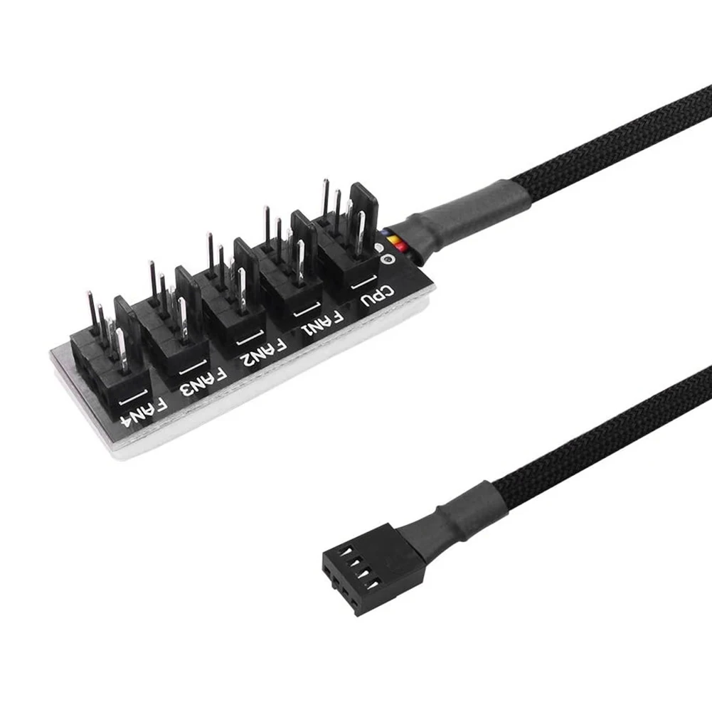 

40cm 1 to 5 4-Pin PWM Fan CPU HUB Splitter PC Case Cooler Power Cable Adapter