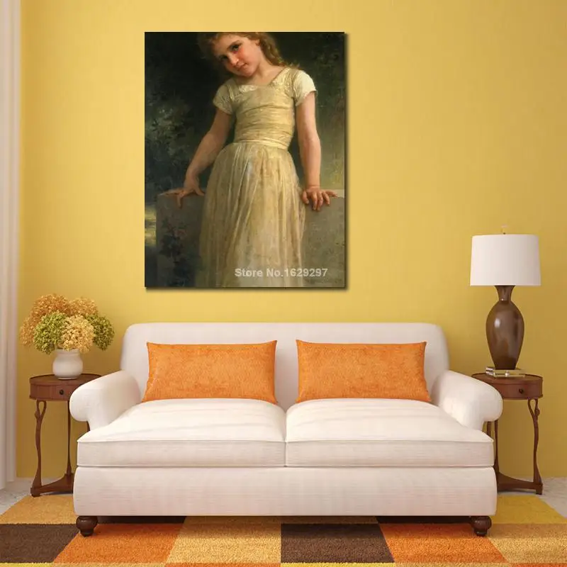 

famous portrait painting Elpieglerie by William Adolphe Bouguereau Hand painted High quality