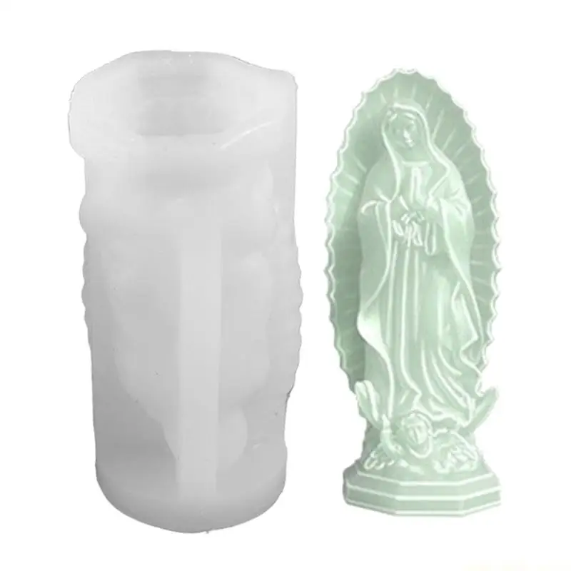 QX2E Silicone Praying Girl Mould For Candle Making Projects And Soap Crafting