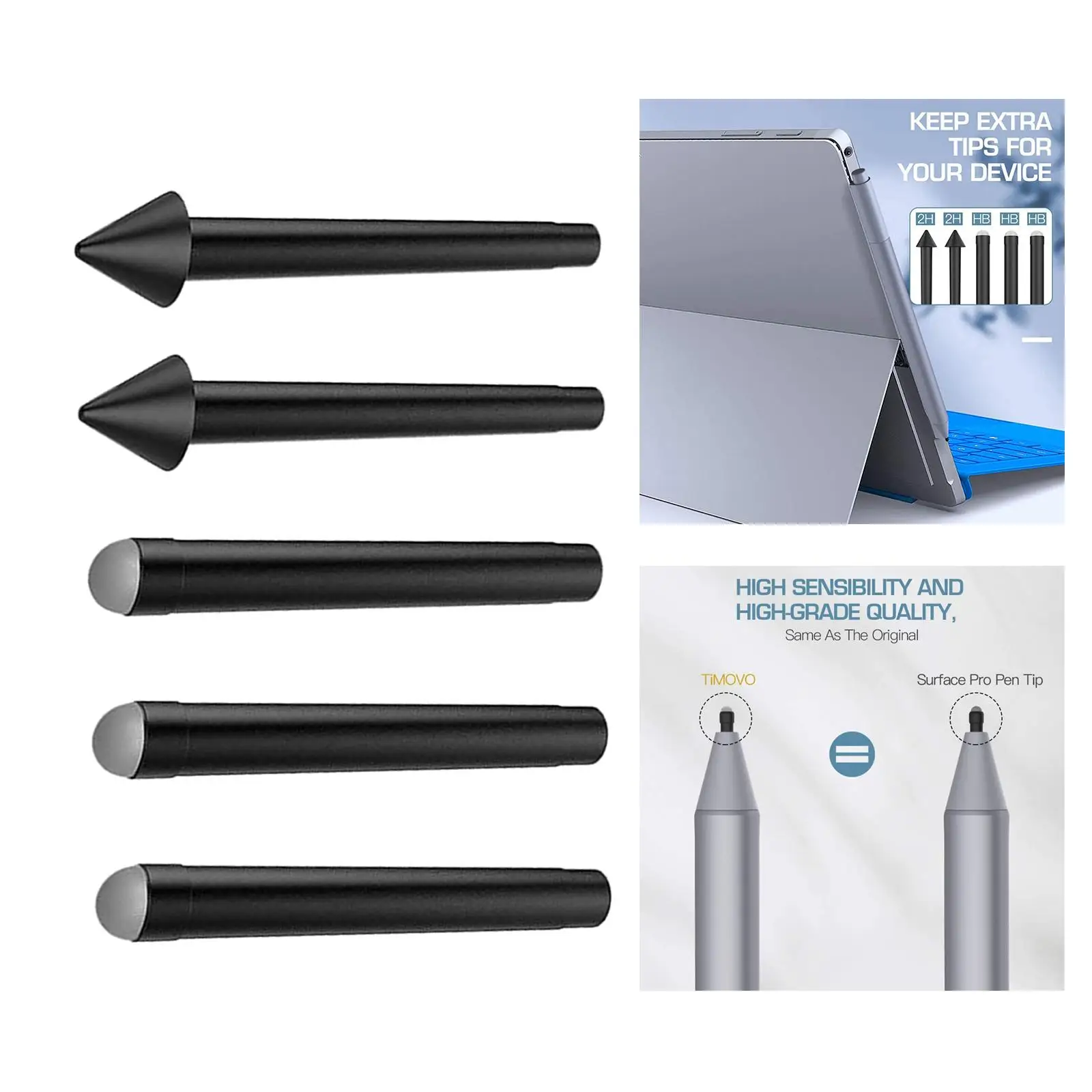 Stylus Pen Tip Kit HB HB HB 2H 2H Stylus Refill for Microsoft Surface Pro 7 6 5 4