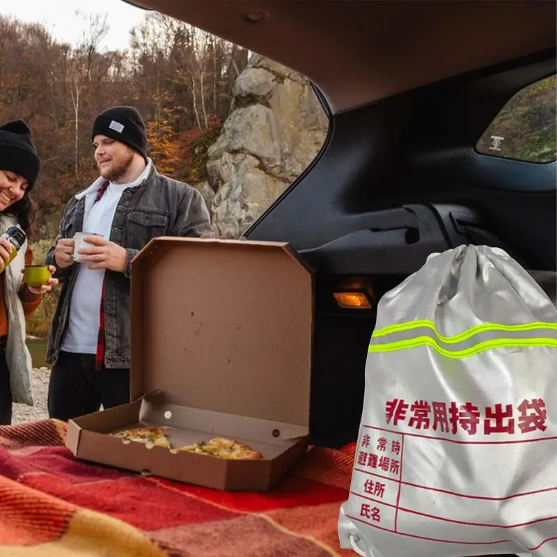 Vorbereitetheit Tasche Outdoor Survival Notfälle Kordelzug Tasche Reflektierende tragbare Tasche für Katastrophen Vorbereitetheit Geeignet für