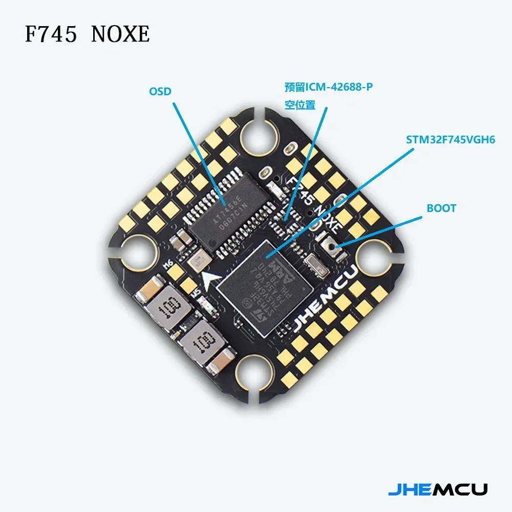 JHEMCU F745 Mini BL32 60A Stack F745 NOXE Flight Controller AM32 60A 4in1 Mini ESC 3-6S 20X20mm for FPV Drones