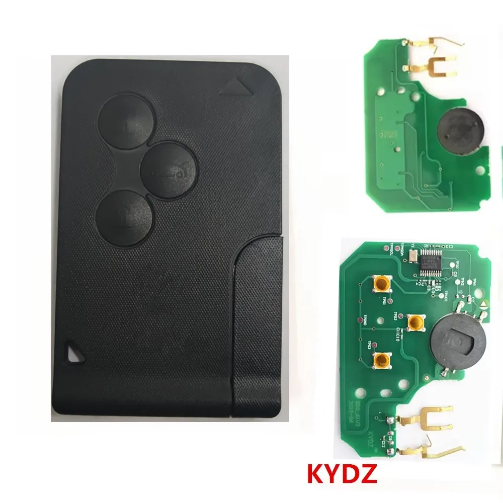 

1 шт., 3-кнопочный автомобильный ключ с смарт-картой, 433 МГц, чип PCF7947, для Renault Megane 2 3 Scenic Clio Logan, удаленный ключ с картой