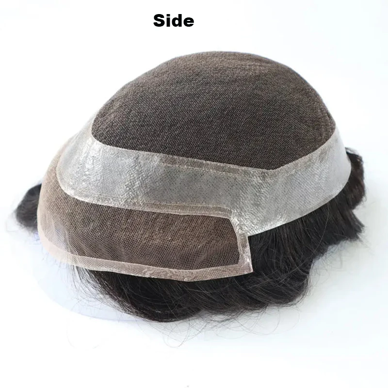 شعر مستعار للرجال جديد الدانتيل السويسري بولي ذكر الشعر الاصطناعي الرجال الشعر المستعار تنفس 100% شعر الإنسان وحدة نظام شعري طبيعي 110%-130%