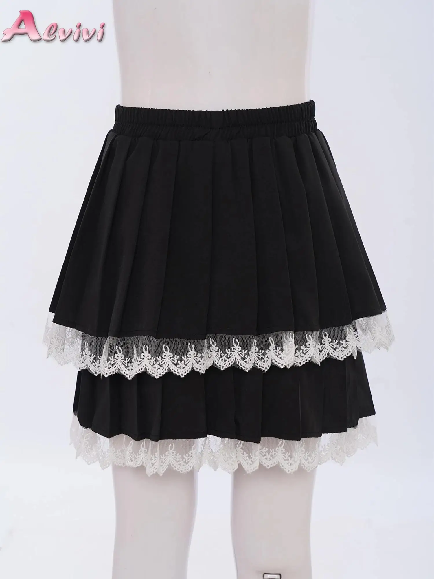 

Girl Summer Tiered Lace Pleated Skirt Girl Sweet Versatile Short Skirt for Picnic Holiday Park Birthday Party Y2k Mini Skirts