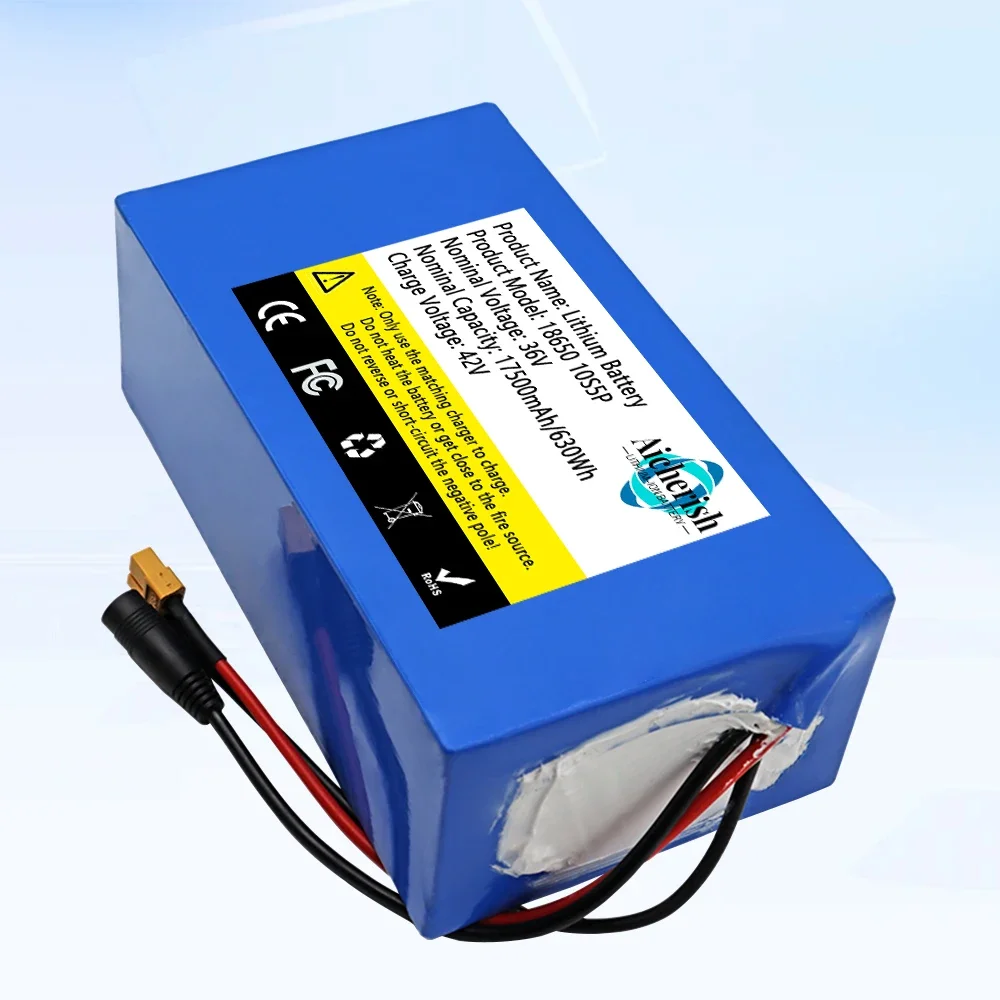 18650 10S5P 36V 17500mAh Lithium Ion Battery Pack with Charger,for Modified Bicycle Scooter Electric Vehicle 36V Battery