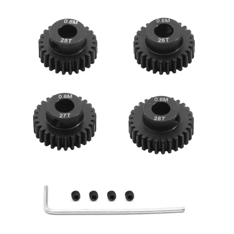 4pcs 0.6M 5mm 17T 18T 19T 20T 21T 22T 23T 24T 25T 26T 27T 28T Pinion Gear Moter Gear Set for HSP 1/10 RC Car Upgrade Parts Acces