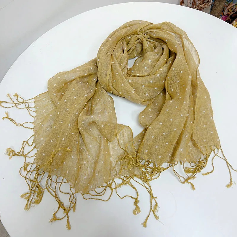 Spring And Summer High Quality 100% Natural Linen Scarf Retro Versatile Large Long Shawls