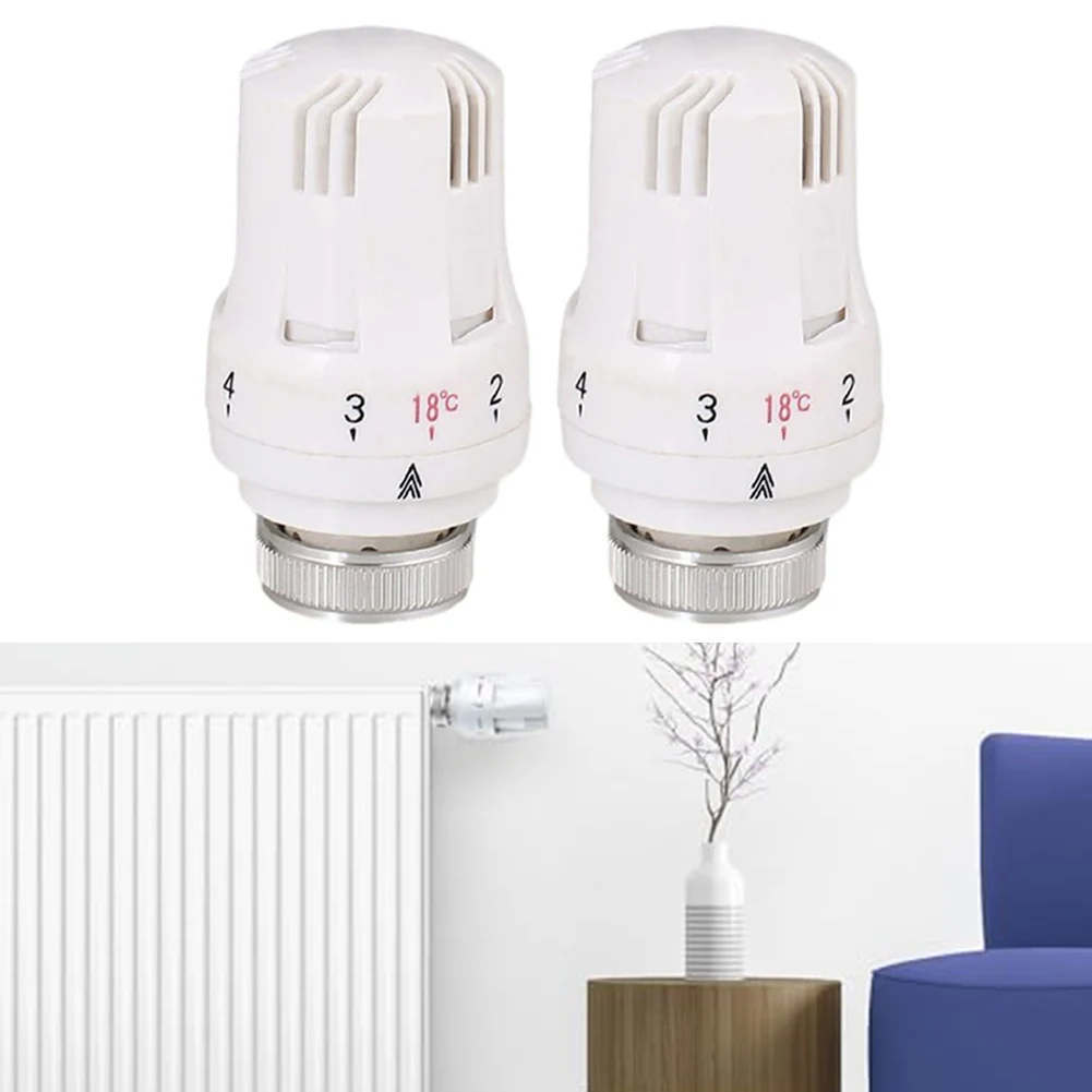 2 PCS M 30 X 1.5 Thermostatic Radiator Valve Head Radiator Thermostat Head 6-28℃ Heating Radiators Automatic Temperature Control