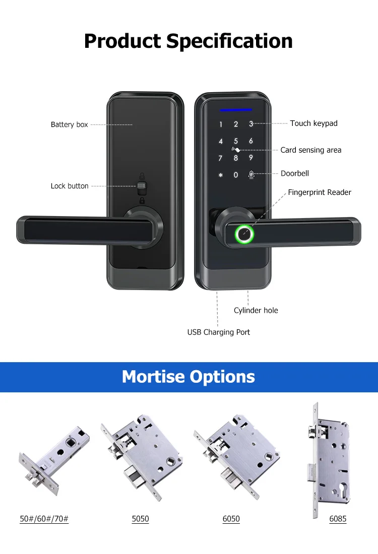 Imagem -03 - Waterproof Electronic Gate Bloqueio Controle Remoto Proteção de Segurança Tuya Wi-fi Moeda Fingerprint Inteligente