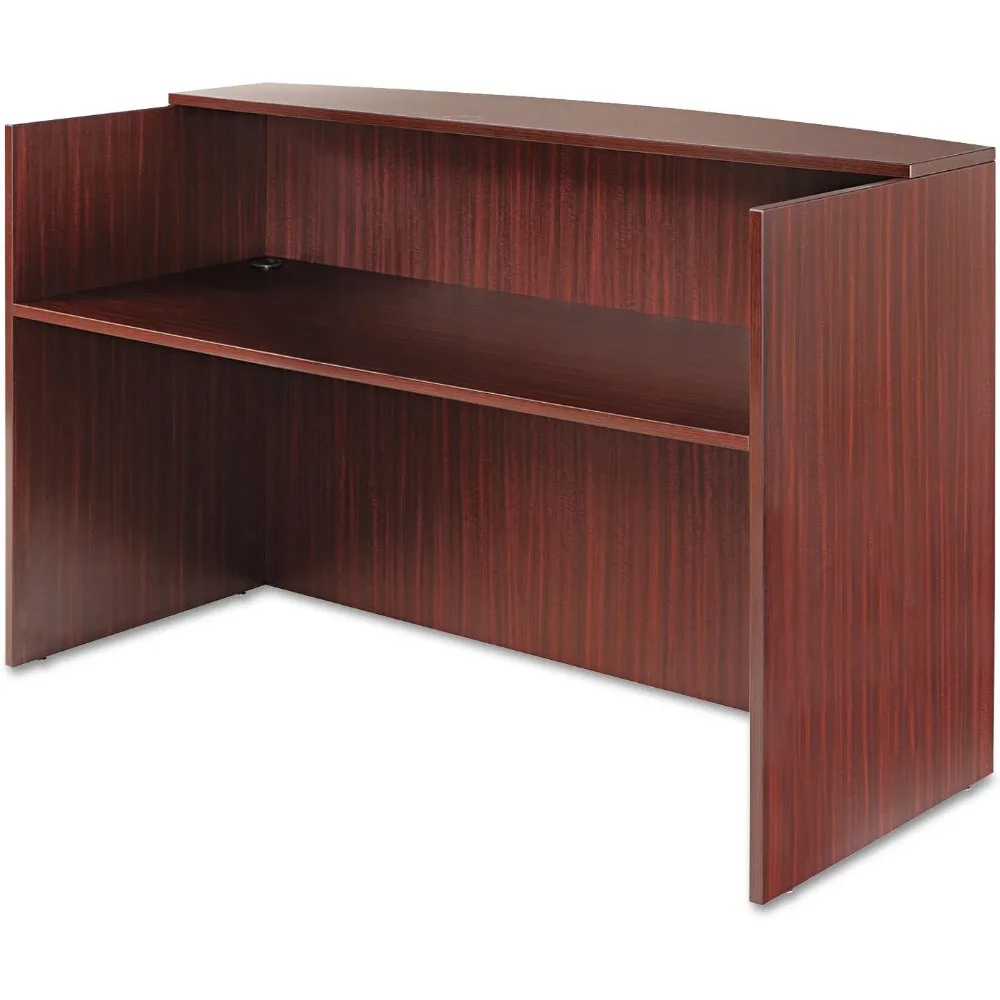 

71 inX 35 5 ins X 29 5 ins - 42.5 in Reception Desk with Counter - Mahogany Reception Desks