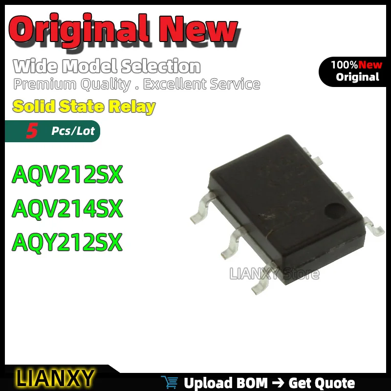 5pcs SOP-6 AQV212SX AQV214SX AQY212SX Solid State Relay New Original
