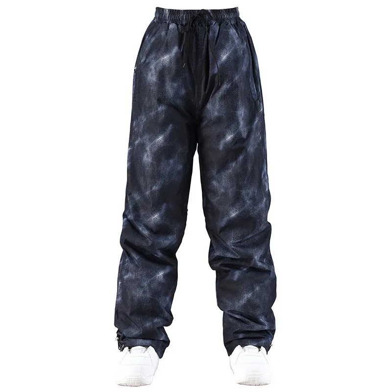 Latest Oversized Unisex Ski Pants in Denim Look, Baggy Winter Snowboard & Ski Trousers for All-Mountain Use
