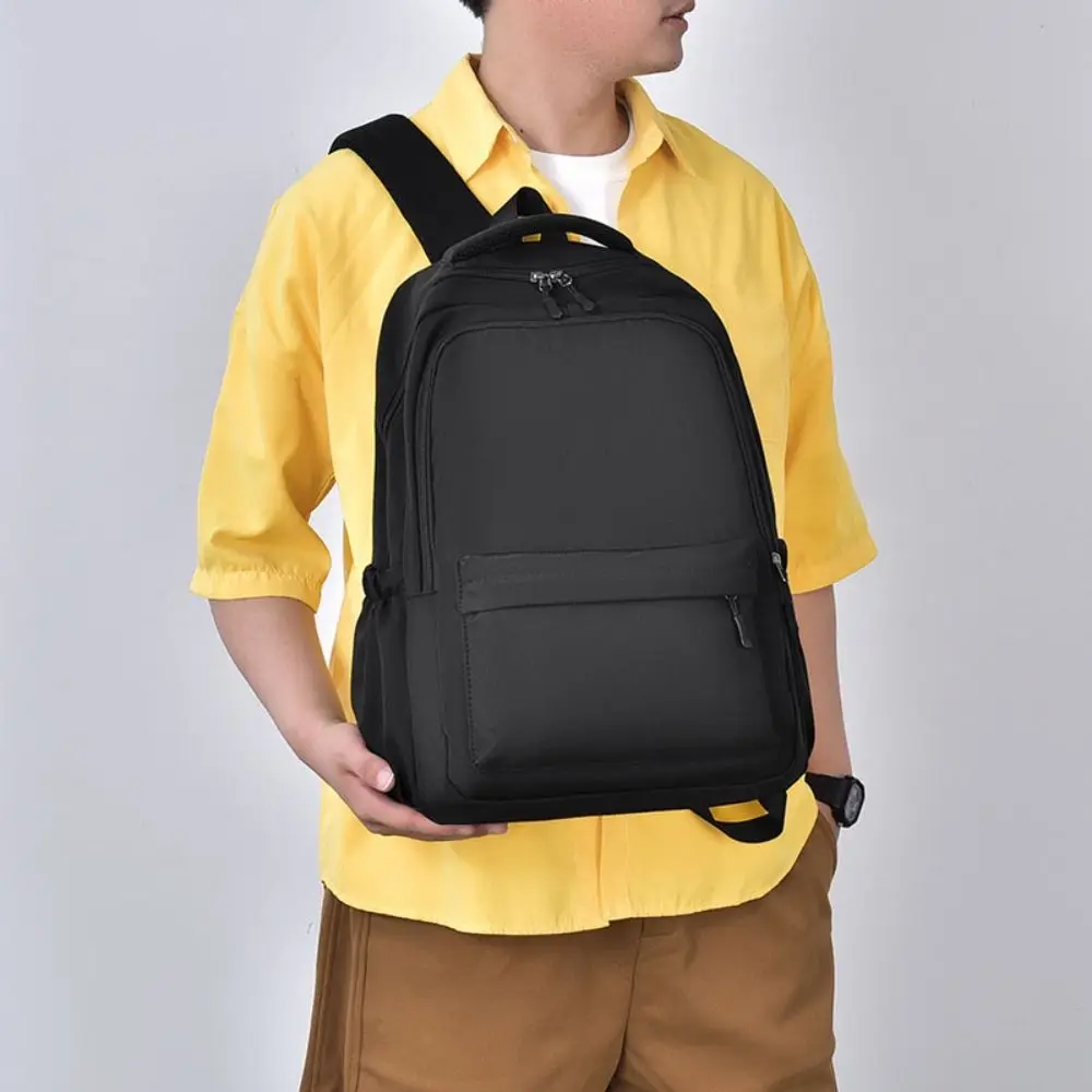 Cor sólida estilo preppy mochila náilon grande capacidade estudantes saco de escola estilo coreano bolsa adolescentes bolsa de ombro escola