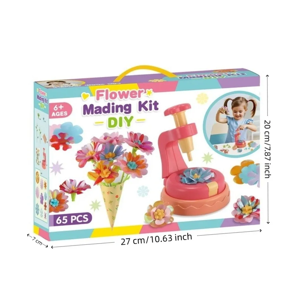 Criativo artesanal flor fazendo kit diy arte artesanato simulação buquê máquina arranjo de flores brinquedo presente