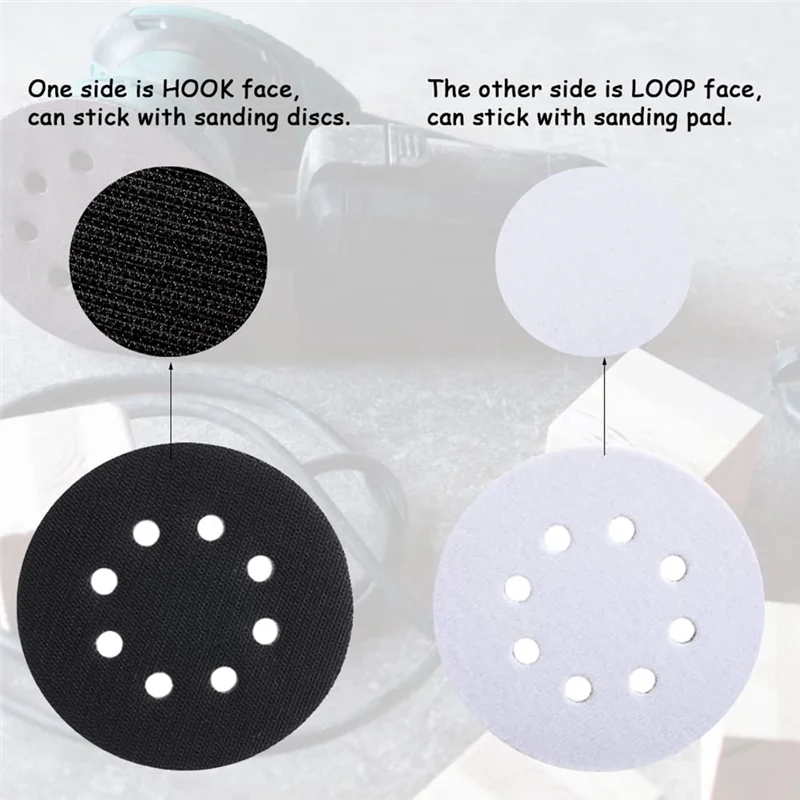 

10 Pack Soft Density Interface Pads 5 Inch 8 Holes Hook and Loop Sponge Cushion Buffer Backing Pad Foam Interface Pads