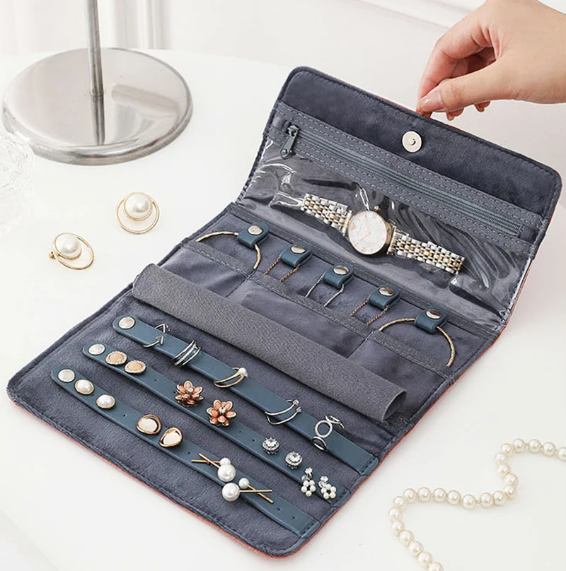 Large Capacity Jewelry Packaging Bags Travel Necklace Earrings Ring Storage Pouch Simple Portable Jewelry Organizer Joyero