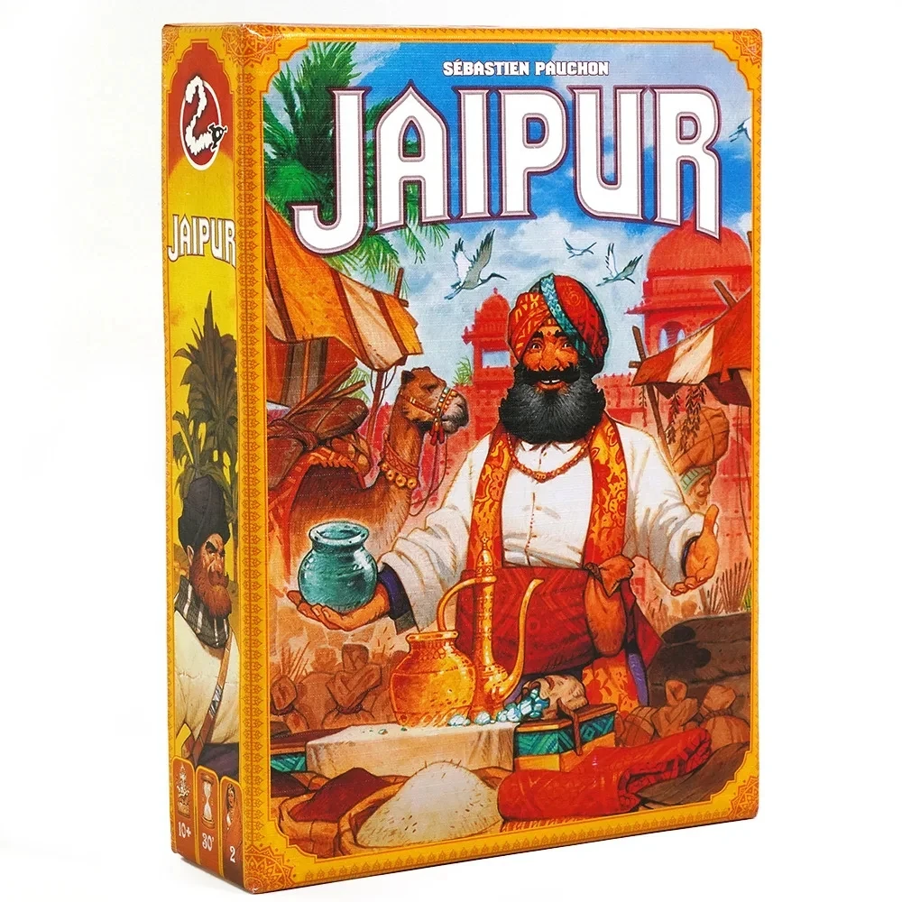 Jaipur board game - strategic trading game suitable for children aged 10 and above, 2 players, 30 minutes of gameplay