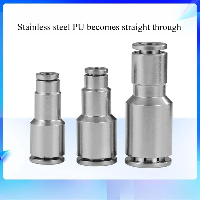 304 stainless steel quick plug-in connector PG variable diameter high pressure conversion gas pipe quick through connector