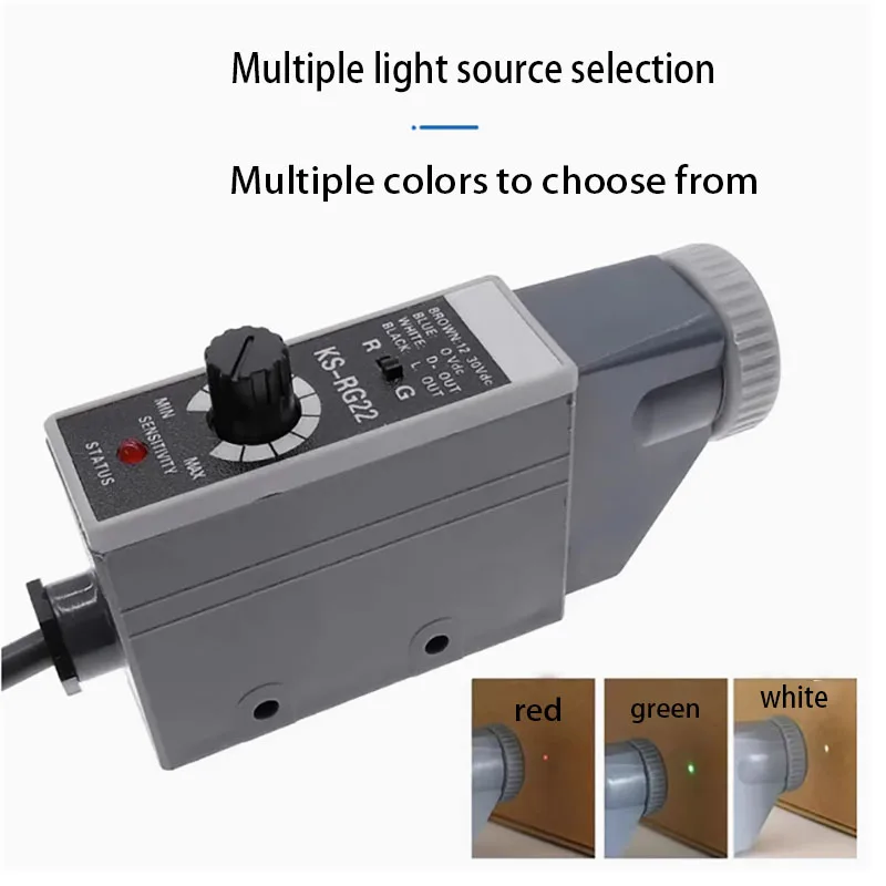 1 Pc Color Code Sensor With Sensitive Adjusting Knob KS-W22/G22/R22/WR22/WG22/RG22 Mark Detection Light Sources Available