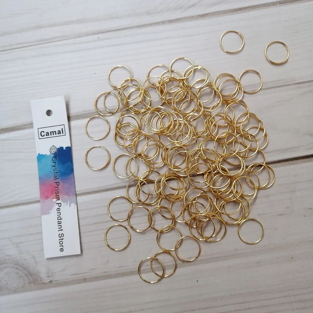 

Camal 100pcs 11mm Ring Gold Color Jewelry Making Connector Octagon Beads Chandelier Lamp Parts Crochet set Aguja