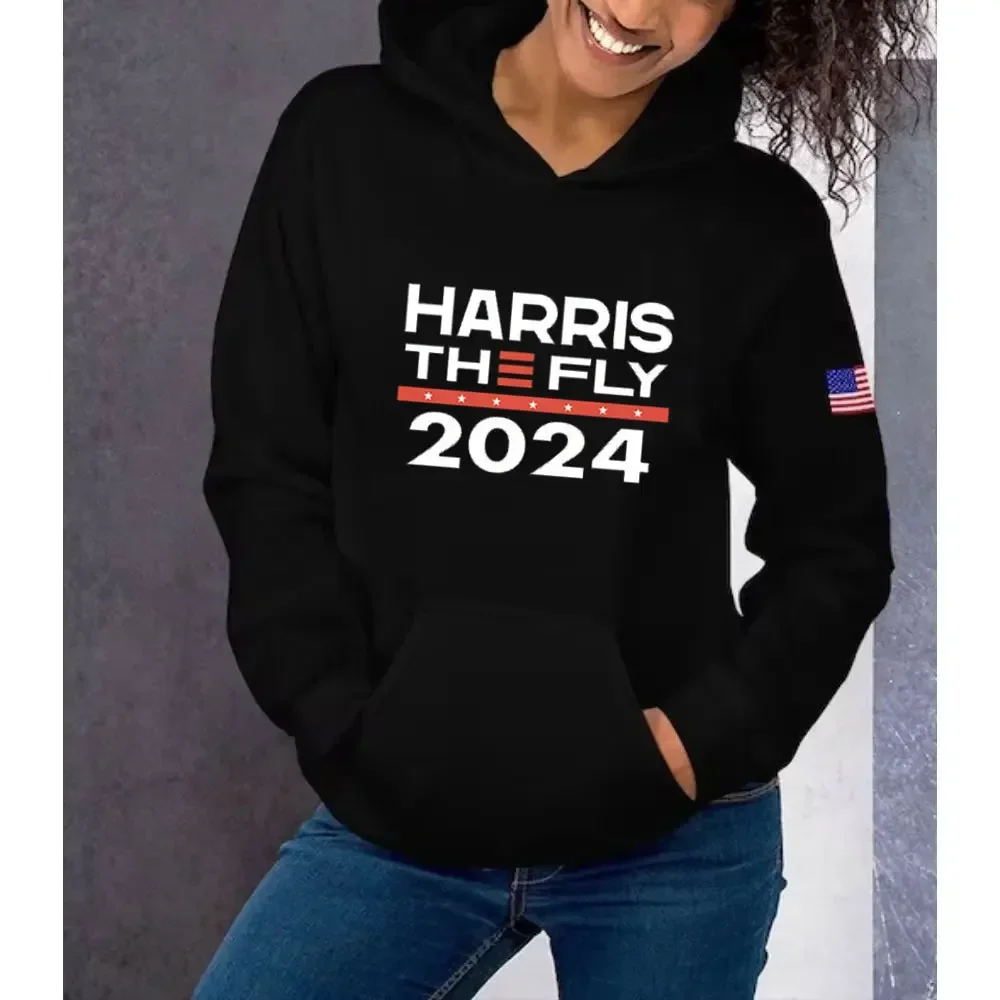 Kamala Harris Hoodie Kamala Harris for President 2024 Unisex Sweatshirt Harris Election Long Sleeve Men Sweatshirt Ropa Hombre