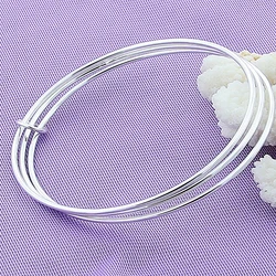 SAIYE Wholesale 925 Sterling Silver Fashion Simple Three-Circles Round Bangles Bracelets For Women Girl Jewelry Gift