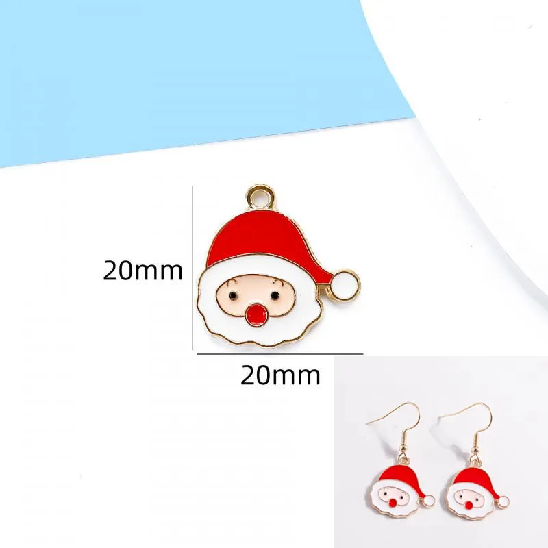 10pcs Merry Christmas Santa Socks Bell Hats Diy Alloy Ornaments Accessories Ornaments Key Chain Pendant Pendant