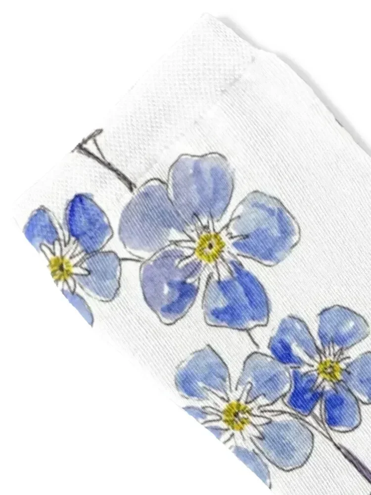 Blue Forget Me Not Blooms Socks bright garter soccer anti-slip men cotton high quality Run Men Socks Women's