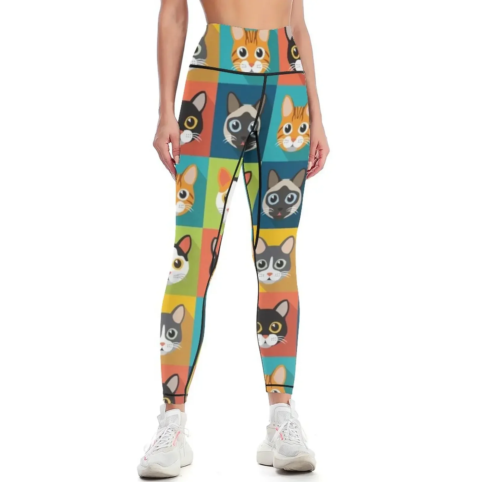 

Cute Cat Face Leggings flared gym womans Sports pants woman workout clothes for Womens Leggings