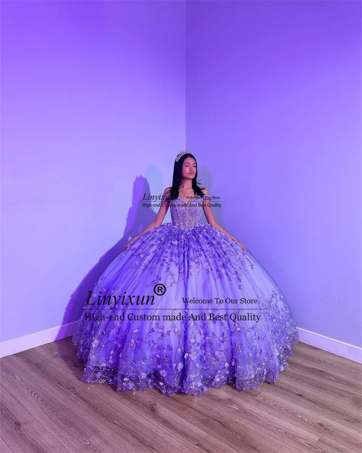 

Бальное платье принцессы, платья Quinceanera, блестящие блестки, 3D кружевное платье в пол, сладкое платье 16, с открытыми плечами, индивидуальное платье Vestido De 15 Anos