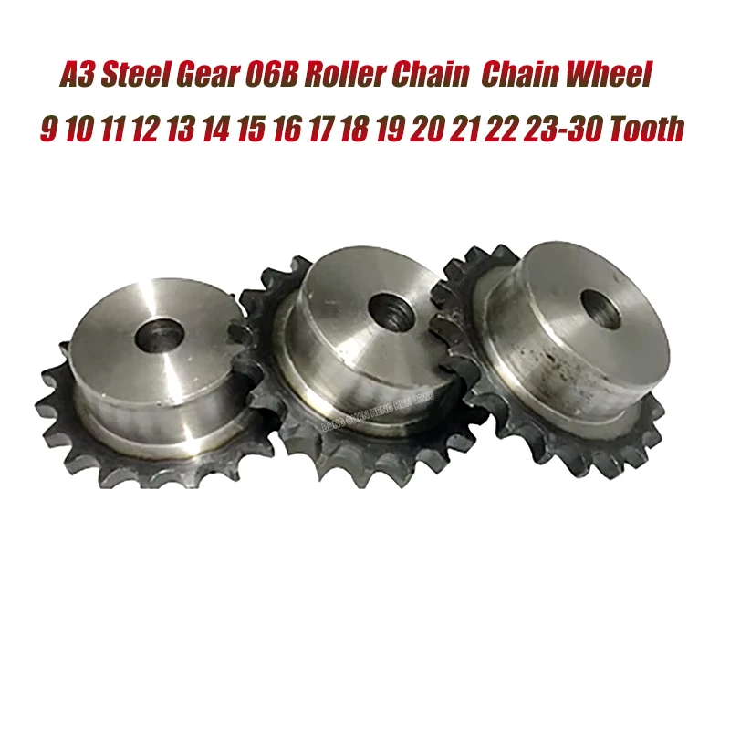 

1Pc 06B Sprockets for Roller Chain A3 Steel Gear Chain Wheel 9T 10 11 12 13 14 15 16 17 18 19 20 21 22 23-30 Tooth