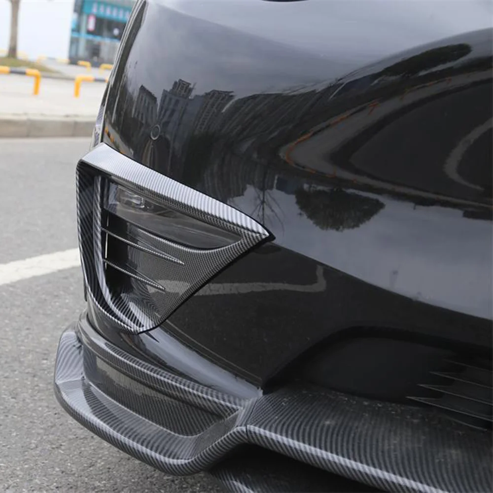 

Противотуманная фара, спойлер с ножом для Tesla Model Y, накладка на лезвие 2021-2023, передняя противотуманная фара, защитный чехол, украшение из АБС-пластика